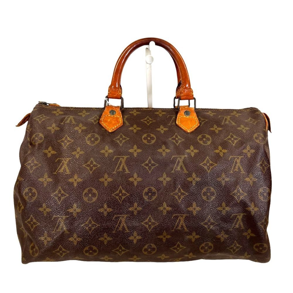 Authentic Louis Vuitton Satchel Bag Speedy 35 Monogram Used LV Handbag Vintage